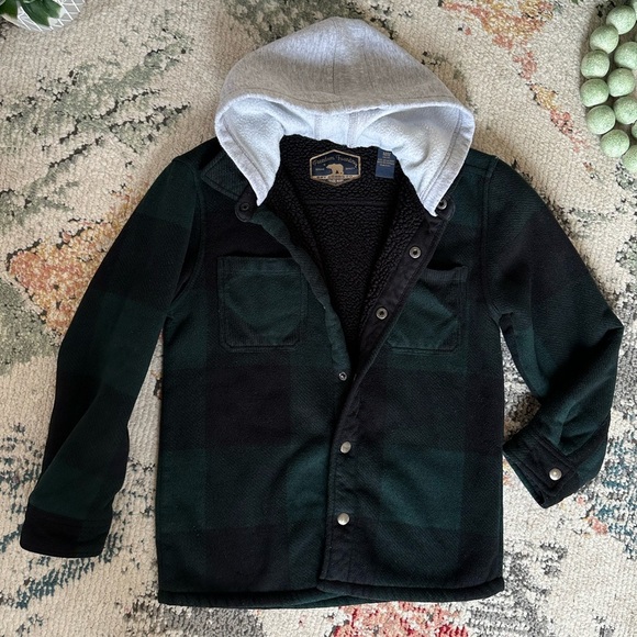 Green and Gray Plaid Hoodie Jacket - Picture 6 of 15